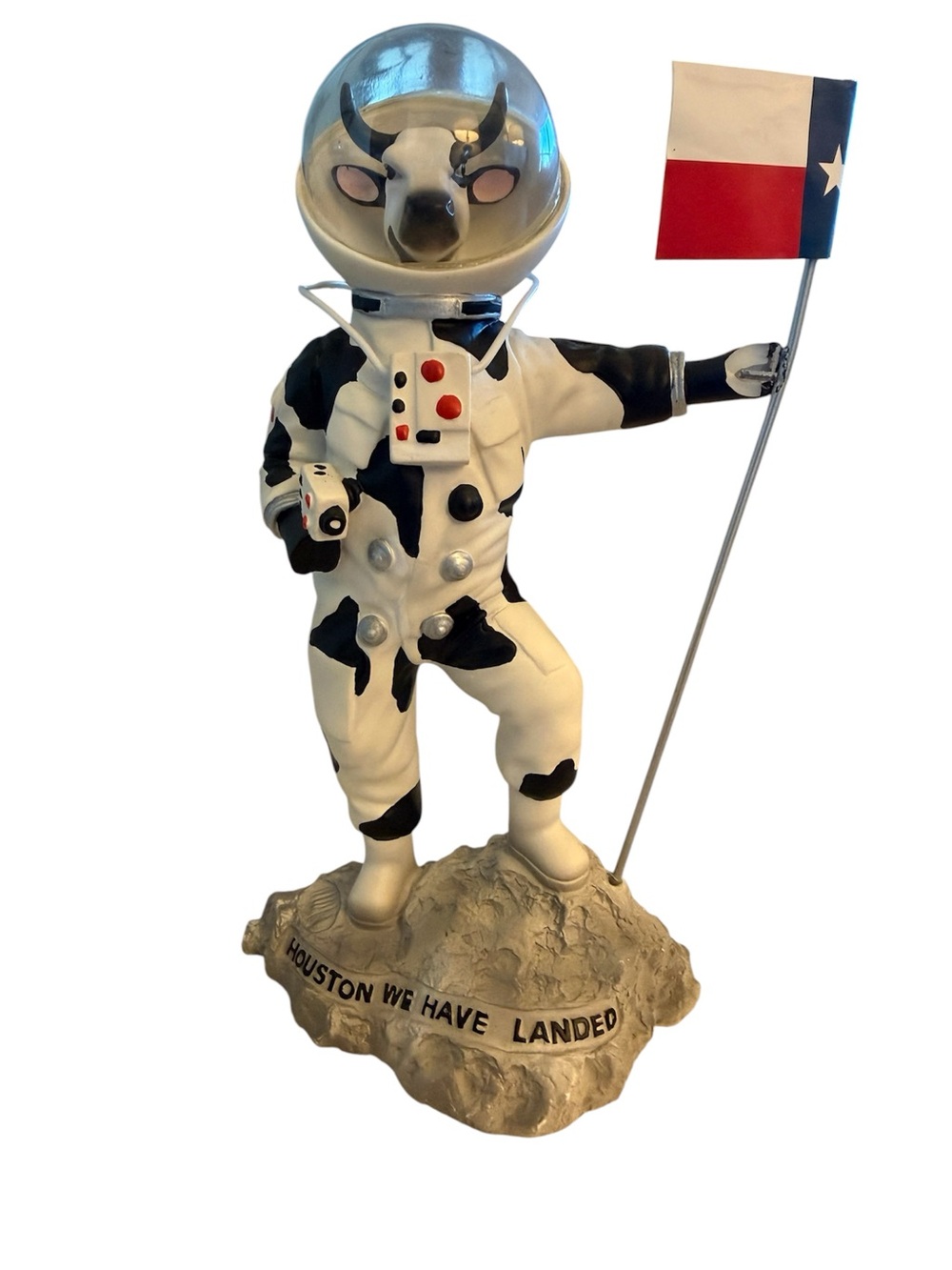 Retired Cow-Parade moonwalking cow #7282 Astronaut “Houston We Have Landed”